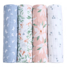 Aden + Anais - Couvertures d'emmaillotage classiques en mousseline (paquet de 4)