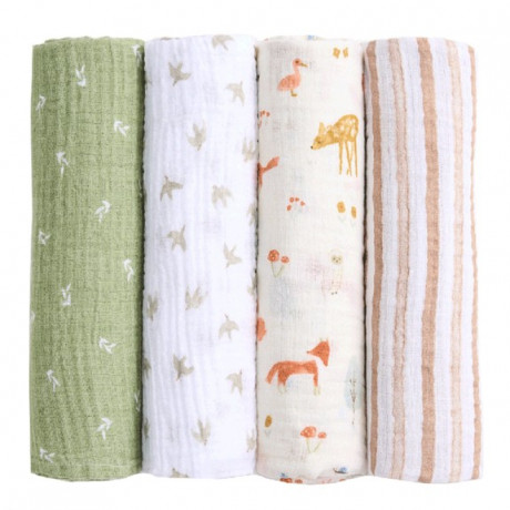 Aden + Anais - Couvertures d'emmaillotage classiques en mousseline (paquet de 4)