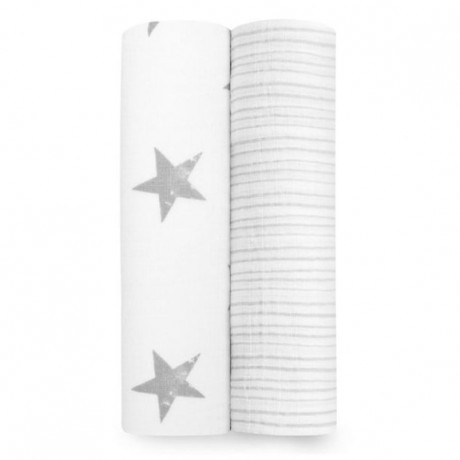 Aden + Anais - Couvertures d'emmaillotage classiques en mousseline (paquet de 2)