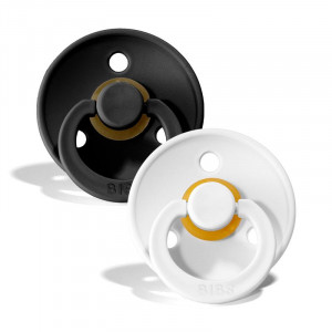 BIBS - Color Pacifier 0-6M (2pk) Black/White