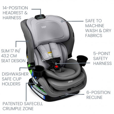 Britax - Siège d'auto Convertible Poplar - Glacier Graphite