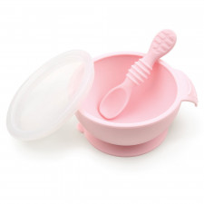 Bumkins - Premier ensemble d'alimentation en silicone - Rose