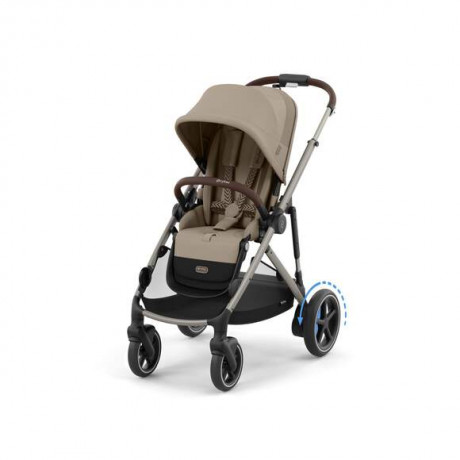 Cybex - Poussette e-Gazelle S -Almond Beige (Cadre Taupe)