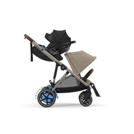 Cybex - Poussette e-Gazelle S -Almond Beige (Cadre Taupe)