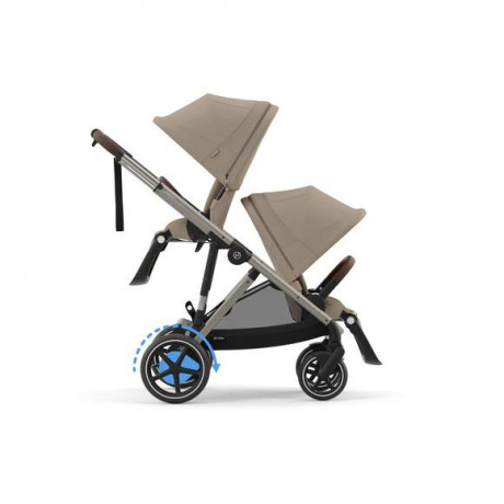 Cybex - Poussette e-Gazelle S -Almond Beige (Cadre Taupe)