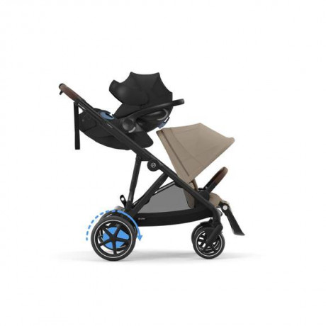 Cybex - Poussette e-Gazelle S -Almond Beige (Cadre Noir)
