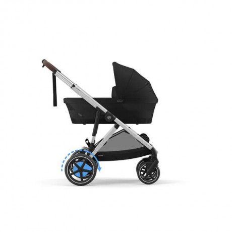 Cybex - Poussette e-Gazelle S - Moon Black (Cadre Argenté)
