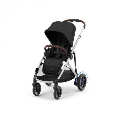 Cybex - Poussette e-Gazelle S - Moon Black (Cadre Argenté)