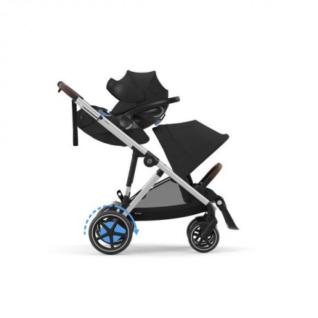Cybex - Poussette e-Gazelle S - Moon Black (Cadre Argenté)