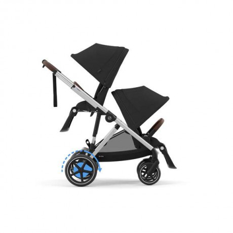 Cybex - Poussette e-Gazelle S - Moon Black (Cadre Argenté)