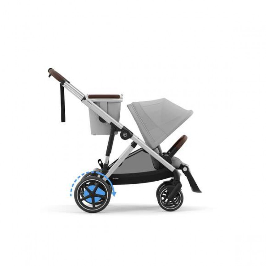 Cybex - Poussette e-Gazelle S - Stone Grey (Cadre Argenté)
