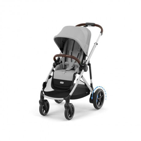 Cybex - Poussette e-Gazelle S - Stone Grey (Cadre Argenté)