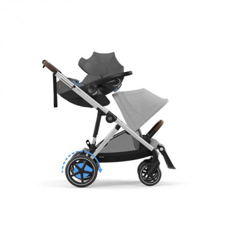 Cybex - Poussette e-Gazelle S - Stone Grey (Cadre Argenté)