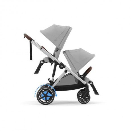 Cybex - Poussette e-Gazelle S - Stone Grey (Cadre Argenté)