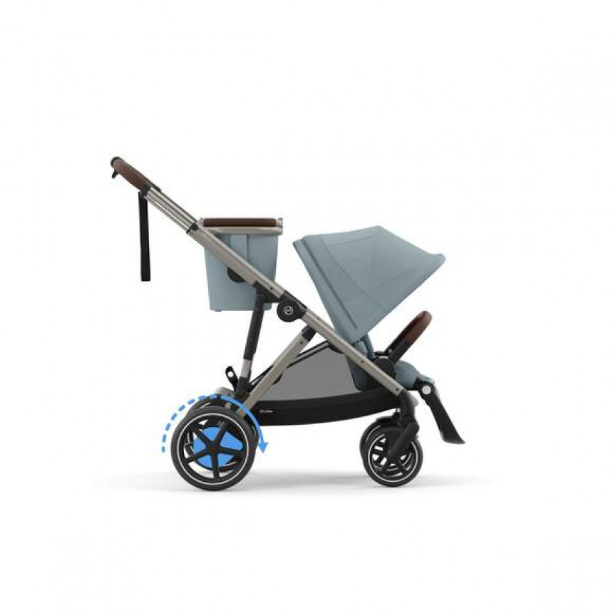 Cybex - Poussette e-Gazelle S - Stormy Blue (Cadre Taupe)