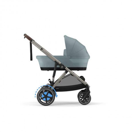 Cybex - Poussette e-Gazelle S - Stormy Blue (Cadre Taupe)