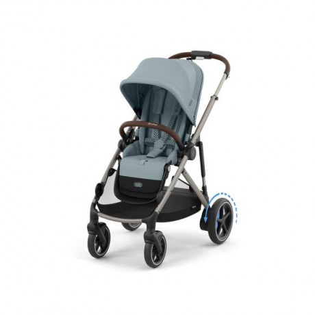 Cybex - Poussette e-Gazelle S - Stormy Blue (Cadre Taupe)