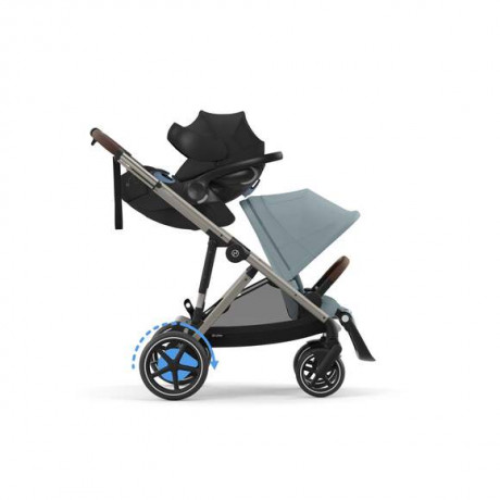 Cybex - Poussette e-Gazelle S - Stormy Blue (Cadre Taupe)