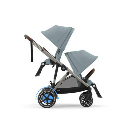 Cybex - Poussette e-Gazelle S - Stormy Blue (Cadre Taupe)