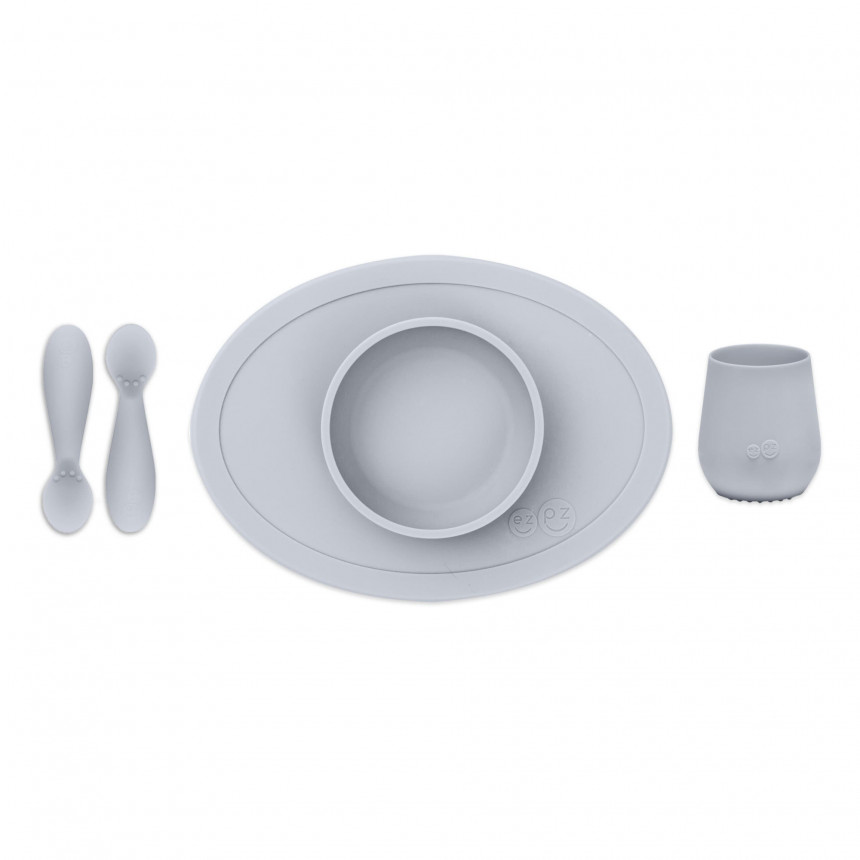 EzPz - Premier ensemble repas silicone - Gris