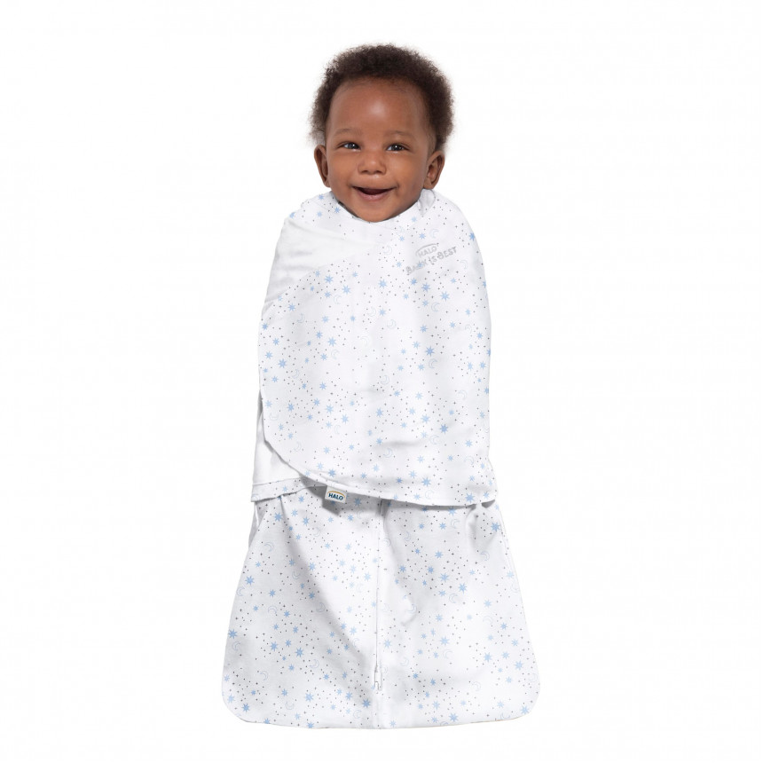 Halo - Sleepsack Swaddle Cotton 1.5T - Midnight Moons Bleu