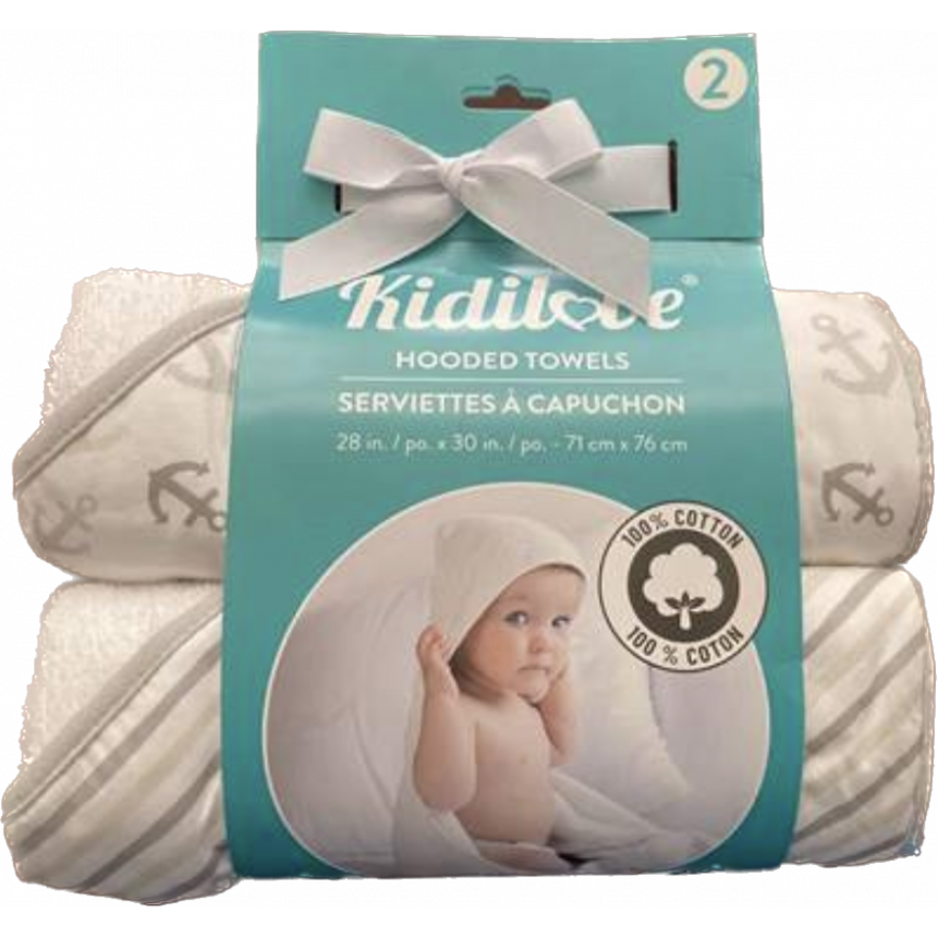 Kidi Love - Serviettes à capuchon (2pk) - Gris