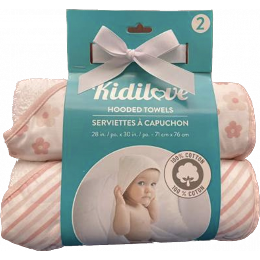 Kidi Love - Serviettes à capuchon (2pk) - Rose