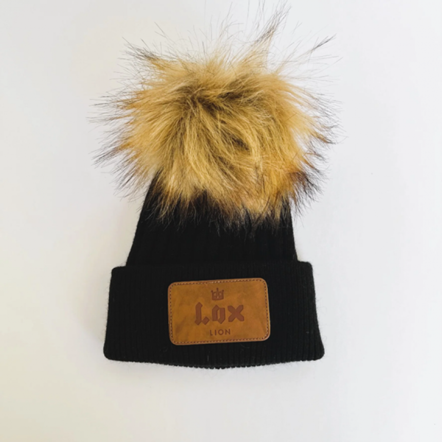 LOX Lion - Tuque d'hiver Angora Patch (0-12M) - Noir