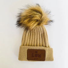 LOX Lion - Angora Patch Winter Hat (0-12M) - Camel