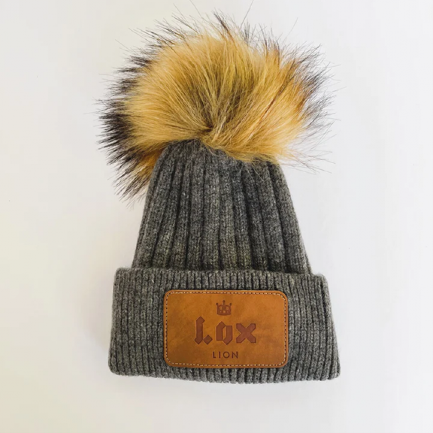 LOX Lion - Tuque d'hiver Angora Patch (0-12M) - Charbon