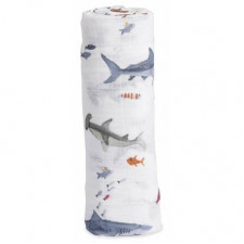 Little Unicorn - Couverture en mousseline de coton - Requins