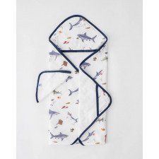Little Unicorn - Hooded Towel and Washcloth Set - Shark