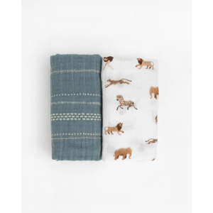 Little Unicorn - Cotton Muslin Swaddle Set - Animal Crackers 