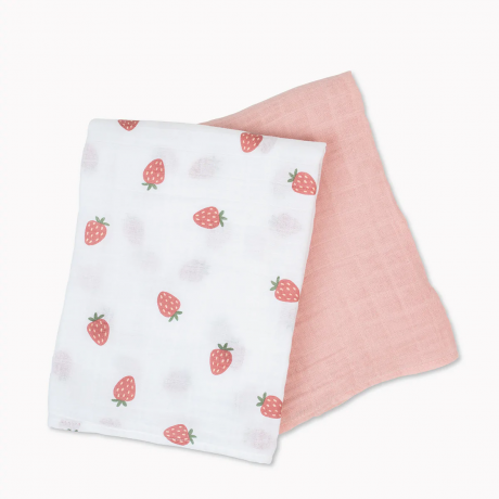 Lulujo - Couverture de Mousseline coton - Fraises/Chausson de danse