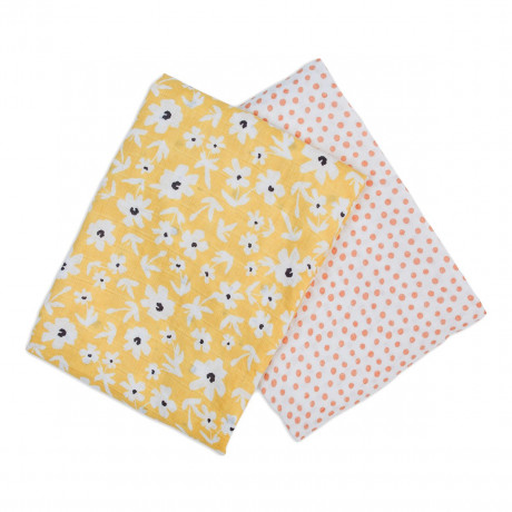 Lulujo - Couverture de Mousseline coton - (2 pack - Wild flowers & dots