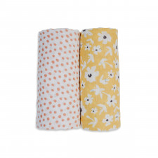 Lulujo - Couverture de Mousseline coton - (2 pack - Wild flowers & dots