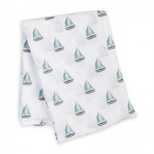 Lulujo - Couverture en mousseline de coton - Voiliers