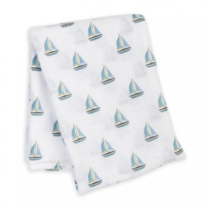 Lulujo - Couverture en mousseline de coton - Voiliers