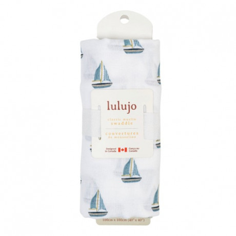 Lulujo - Couverture en mousseline de coton - Voiliers Lulujo - Couverture en mousseline de coton - Voiliers