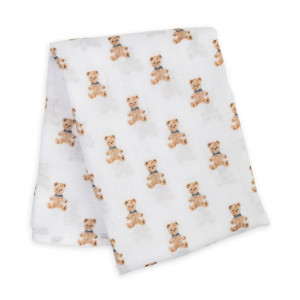 Lulujo - Couverture en mousseline de coton - Ours vintage