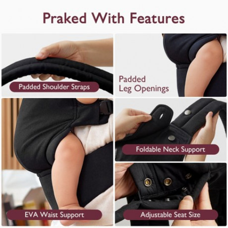 Momcozy - Porte-bébé en cotton 3-en-1 - Noir