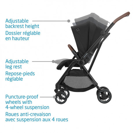 Maxi-Cosi - Poussette Ultra Compacte Leona - Essential Black