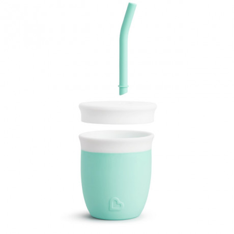 Munchkin - C’est Silicone!™ Tasse d'apprentissage avec paille - Menthe