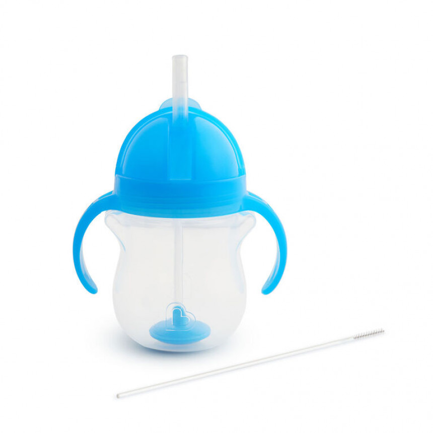 Munchkin - Tasse d'apprentissage Flexi Straw Click Lock 7 oz - Bleu