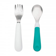 Oxo Tot - Fork & Spoon Set - Teal