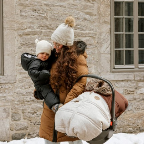 Petit Coulou - Housse d'hiver pour siège d'auto de bébé 3 saisons Collection Laine - Choco-Latte