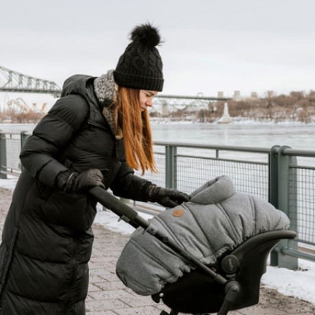 Petit Coulou - Housse d'hiver pour siège d'auto de bébé Collection Lain - Ardoise