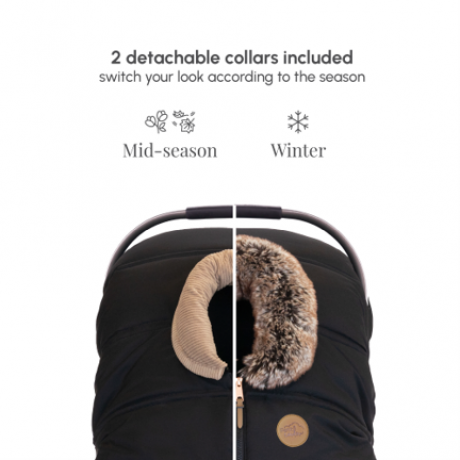 Petit Coulou - Housse d`pour siège d`auto de bébé 3 saisons (Colliers interchangeables) - Onyx Petit Coulou - Housse d`pour siège d`auto de bébé 3 saisons (Colliers interchangeables) - Onyx