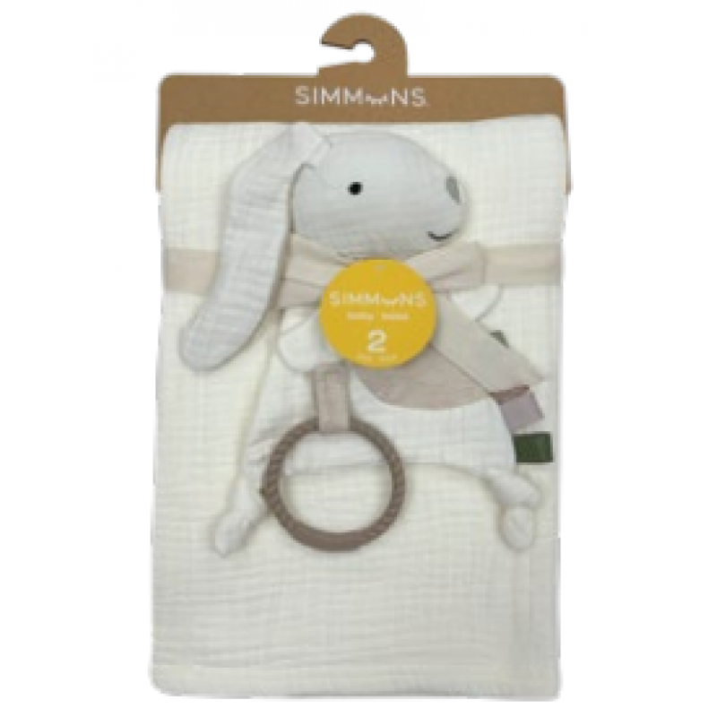 Simmons - Couverture en mousseline avec jouet