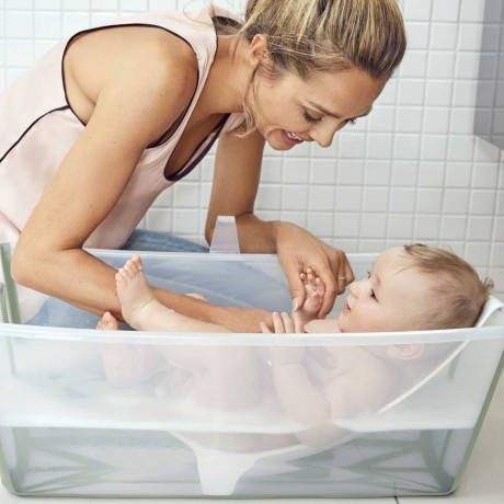 Stokke - Ensemble bain Flexi avec support nouveau-né - Blanc